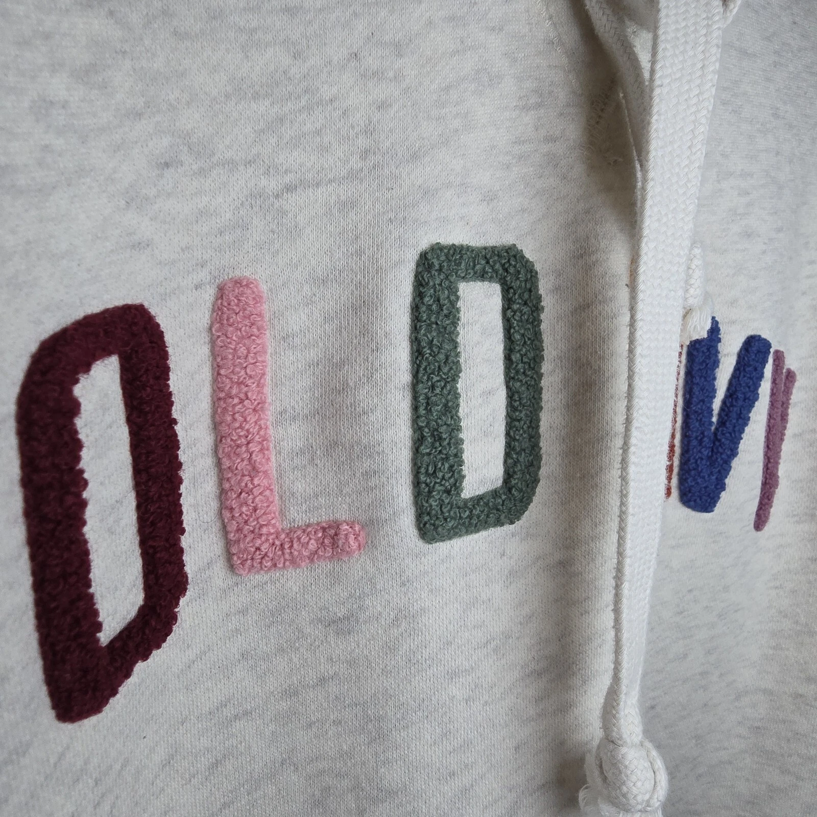 OFF WHITE Felpa con cappuccio manica lunga stampa sherpa marina vecchia taglia large panna