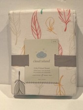 NEW Cloud Island Fitted Crib Sheet Cotton Nursery Bedding Feathers Nature