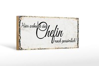 Holzschild Spruch 27X10 Cm Hier Arbeitet Die Chefin Noch PersöNlich Deko Schild