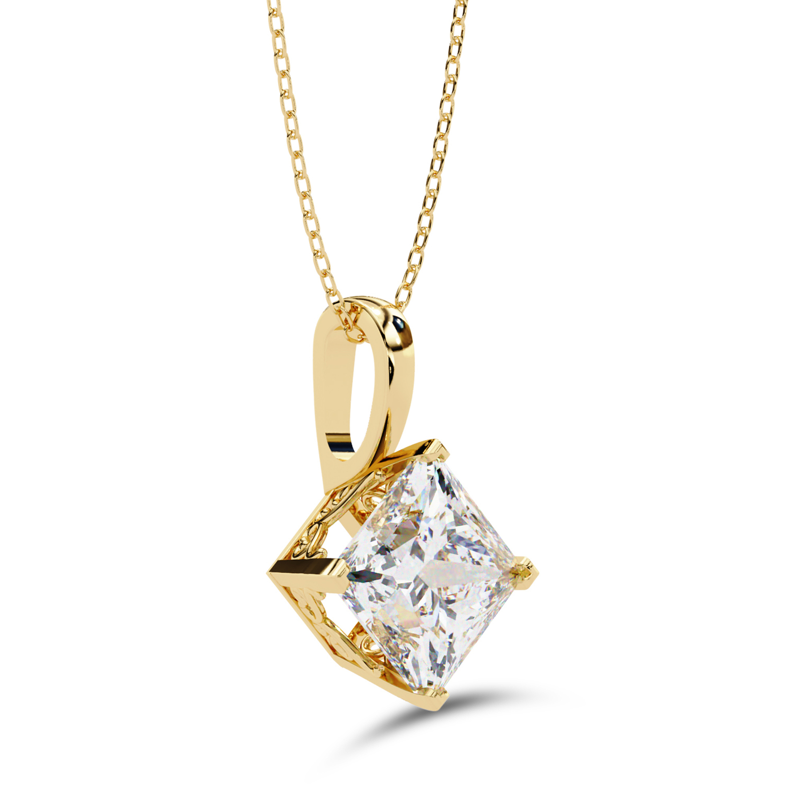 Solitaire Lab Diamond 2.85 Ct Lab Grown Diamond Solitaire Pendant Necklace 14K Or 18K Gold | eBay