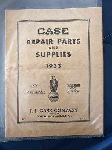 1933 Case A&B Series Power Mowers Specs Construction Repair Parts Lists Catalog - Picture 1 of 2