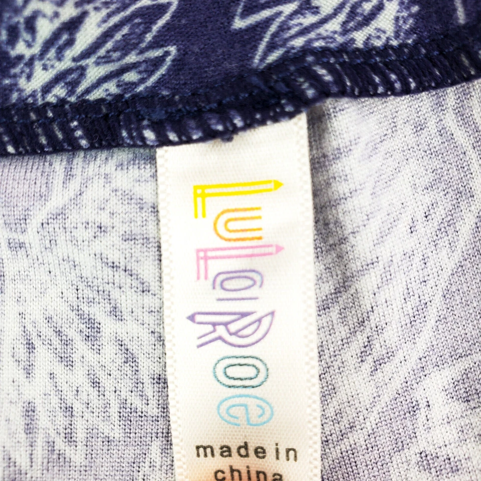 Leggings Lularoe Talla Única OS Azul Chevron Estampado Geométrico Suave Foto 4 de 4