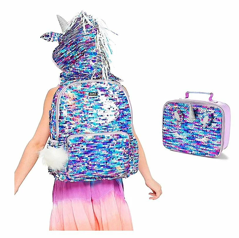 Justice unicorn flip sequin backpack hot sale
