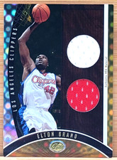 2006-07 BOWMAN ELEVATION ELTON BRAND GAME USED DUAL JERSEY #D 1/25 ALPHA GOLD