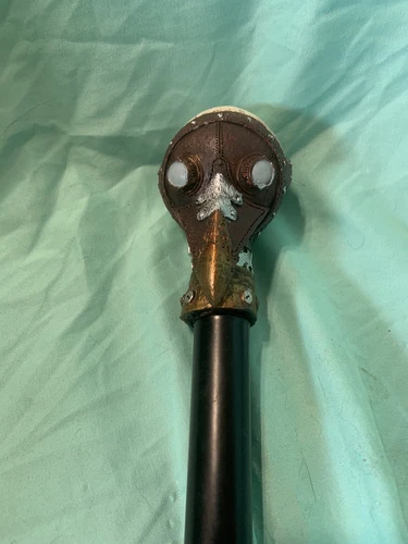 Steampunk Dr Plague Doctor  Mask Skeleton Raven Cosplay Mask Cane 37"
