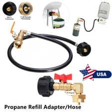 Propane Refill Adapter / Hose with ON-Off Control Valve for 1Lb To 20Lb Gas Tank