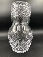 Vintage Crystal Clear Glass Tumble Up Water Bedside Decanter and Cup- R