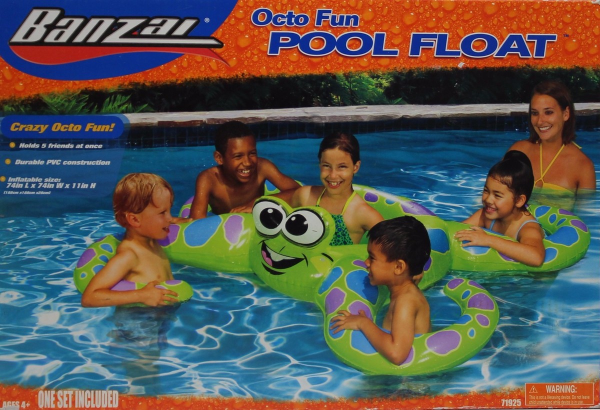 Banzai Crazy Octo Fun Pool Float Holds Friends at Once! 74x74x11 NIB