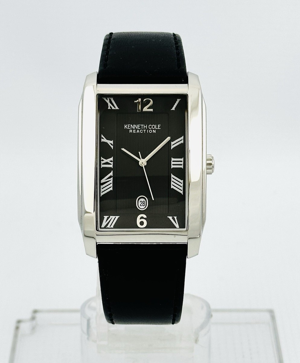 Kenneth Cole KC1481 Men's Stainless Steel Black Dial Black Leather