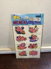 1976 SCRATCH N SNIFF MR. MEN AND LITTLE MISS STICKERS SEE THRU MARK 1 Mr. Lazy