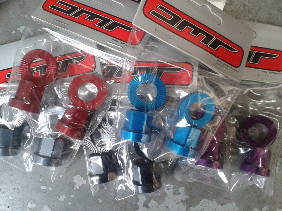 DMR NUTZ Wheel Axle Nuts (PAIR) CNC ALLOY Mountain Bike BMX 3/8" or 14mm - Image 3 of 4