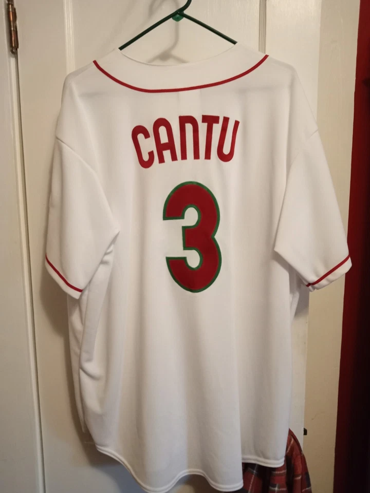 Camiseta clássica de beisebol JORGE CANTU ASSINADA Team México 2006 WBC World bônus automática - Imagem 2 de 4