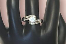 CZ CUBIC ZIRCONIA 7MM ROUND 925 Sterling Silver Engagement Wedding Ring SZ 8.75