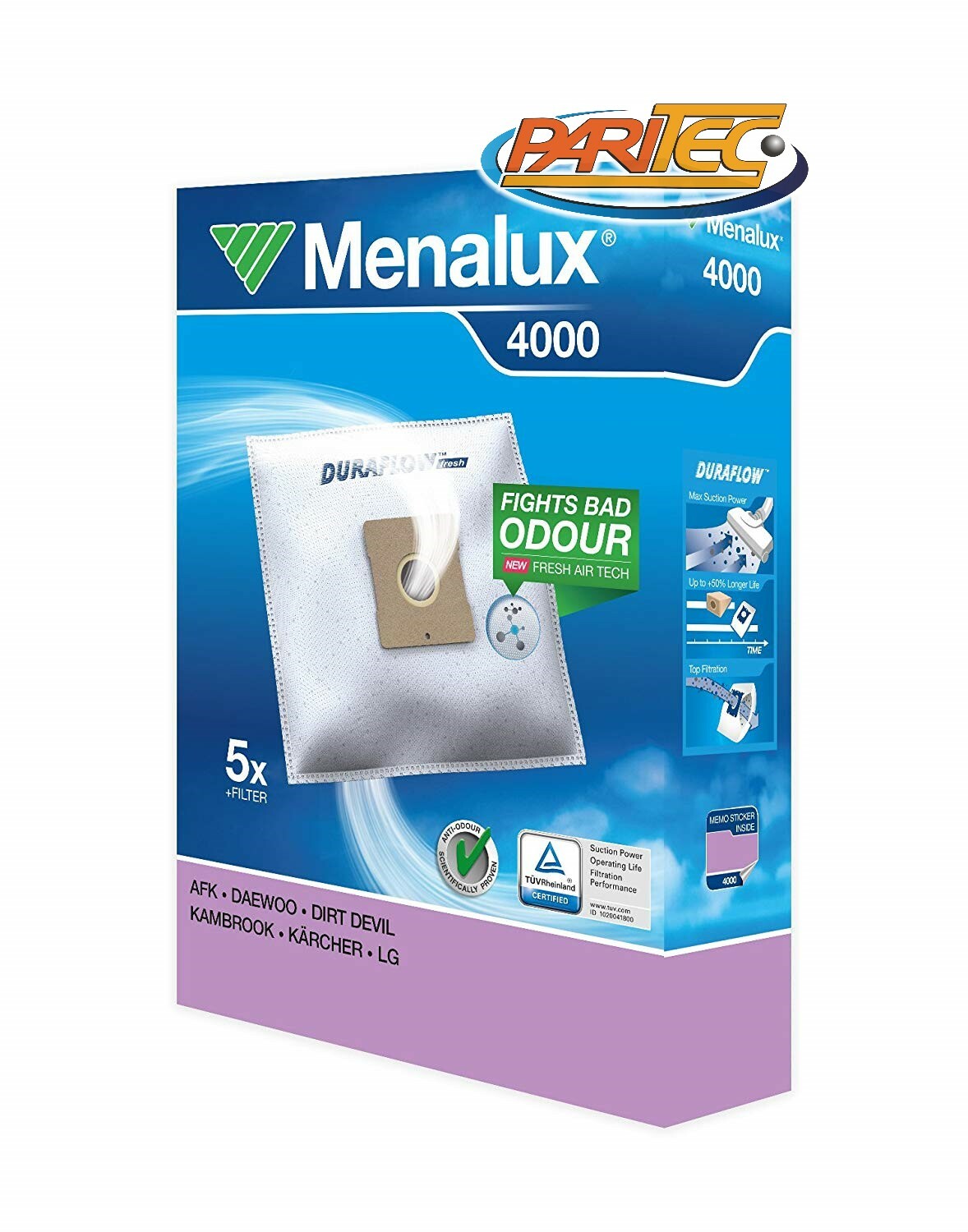 Menalux 900196131 4000 Sacchetti Per Traini Daewoo, Imetec, Sacchetti Duraflow