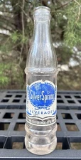 Vintage SILVER SPRING BEVERAGES early Acl deco soda bottle Chicago, Illinois