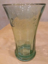 COCA~COLA Coke Green Libbey WIDE Mouth Fluted 16oz Glass EUC