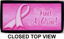 Breast Cancer Awareness Pink Find A Cure Checkbook Cover Credit Card ID Holder