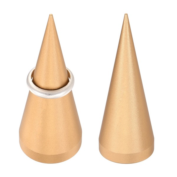 2 StüCk 1,18 X 3,15 Zoll Metall Ringhalter Turm FüR Schmuck Aufbewahrung, Gold-image