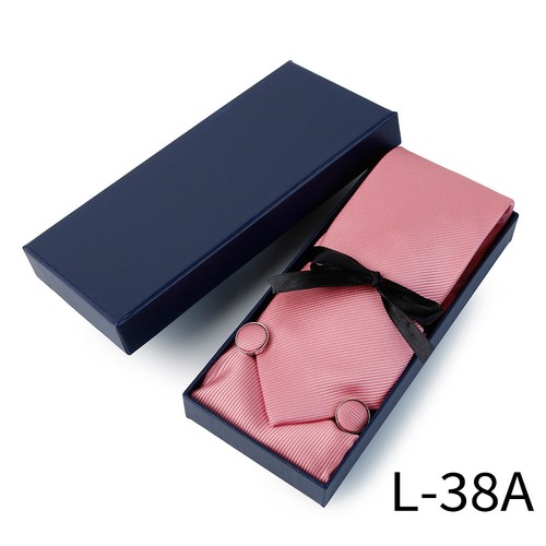 Men Necktie Pocket Square Handkerchief Cufflink Wedding Formal Tie Set With Box - Photo 14/27