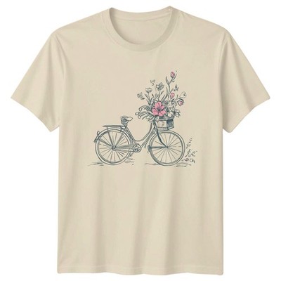 Fahrrad mit Blumen im Korb Damen T-Shirt Blumenkunst Vintage Muttertag
