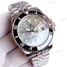40mm Tandorio Mother of Pearl MOP White Dial NH35A Automatic Diver Mens Watch