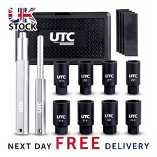 Locking Wheel Nut Remover Set Damaged Bolt Extractor Socket Kit 3/8 Drive UK