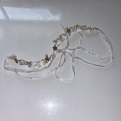 Pearl & Vine Bridal head piece jeweled ''diamond'' ''opal'' NIB