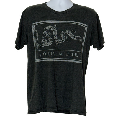 Declaration T-Shirt Mens Large Black Join or Die Short Sleeve