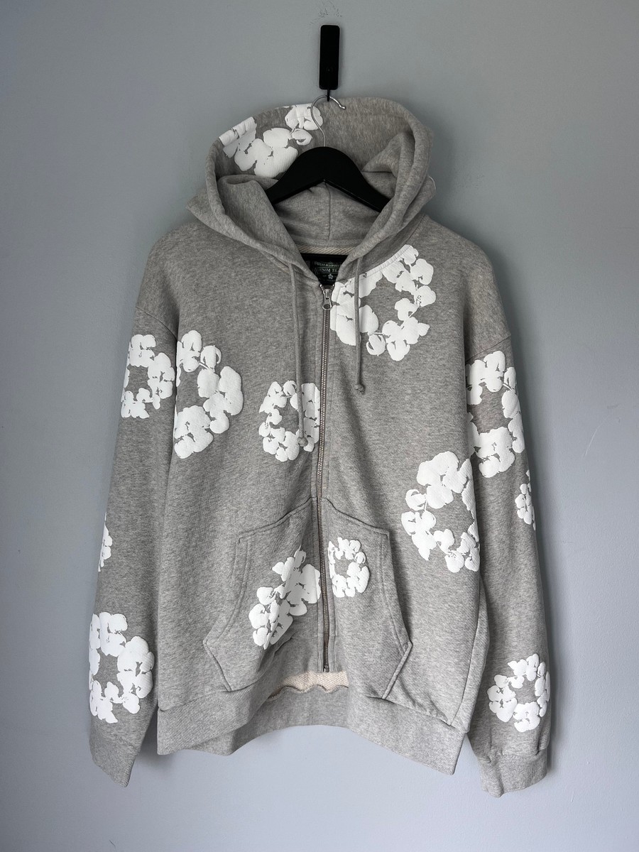 Denim Tears Cotton Wreath Zip Hoodie - Size Medium - Gray | eBay UK