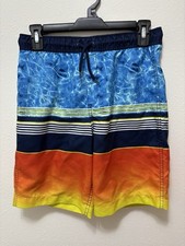 Lands End Youth Multicolor Board Swim Beach Shorts Size 14-16