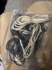 Bag of 12 3.5mm Black Rubber Aux Cables Various Male to Male Lengths