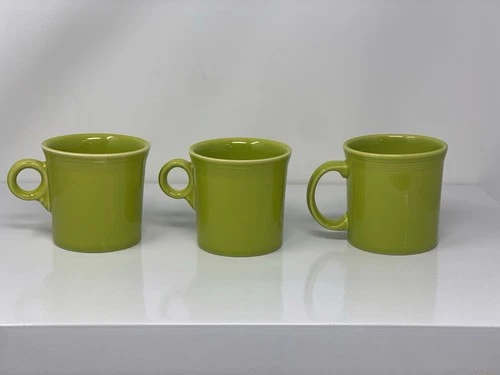 Fiestaware Set Of 3 Lime Green Tone Coffee Mugs Cups