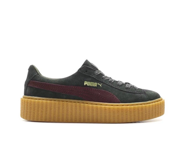 Puma x Rihanna Fenty Suede Creeper Green Bordeaux Gum Women's
