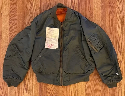 Vtg 1967 Vietnam USAAF US Airfare MA-1 Military Flying Jacket Sz M w/ Receipt