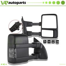 Manual Led Smoke Signal Side Lights Tow Mirrors For 1999-16 Ford Super Duty