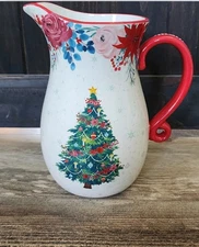 New Pioneer Woman WISHFUL WINTER 2.5 Quart Pitcher Stoneware Holiday NIB