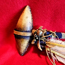 Vintage Stone Headknocker with Beadwork