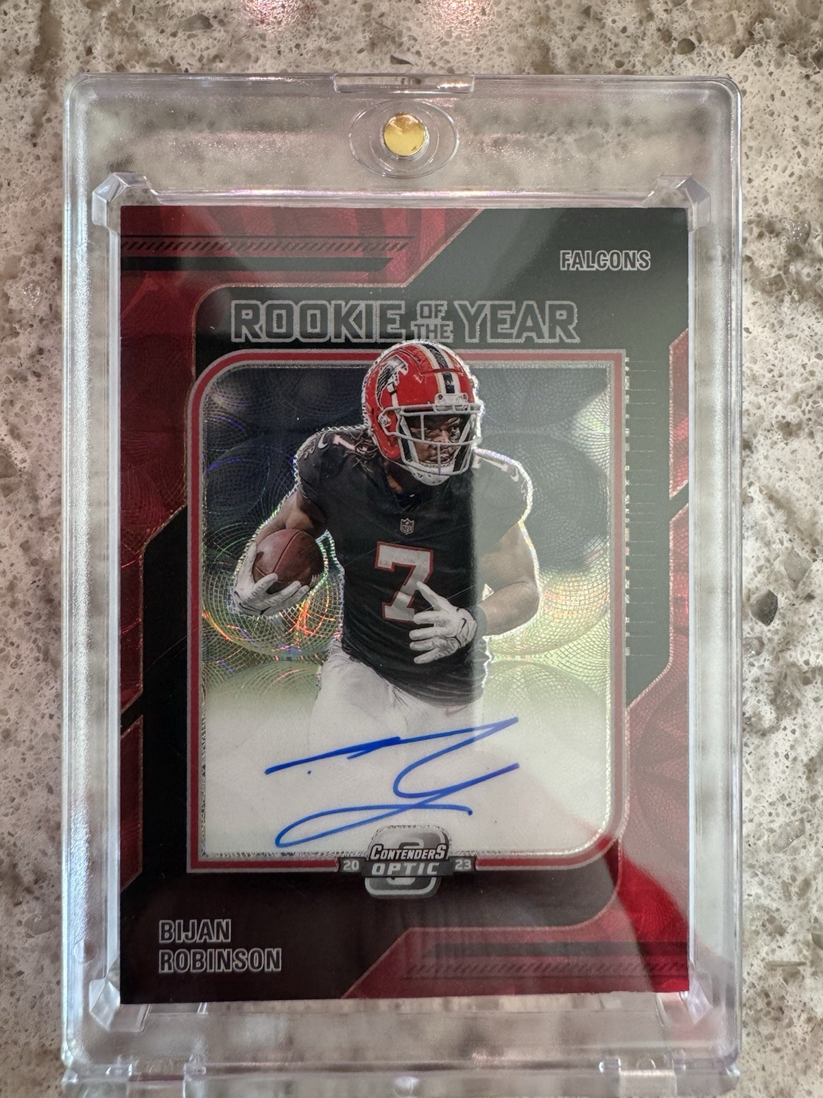 Bijan Robinson Panini Contenders Optic Rookie of the Year Contenders Autographs #ROYBR Black Scope