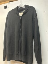 Original Weatherproof Vintage Sweater Heavy Men's Large Full Zip Black