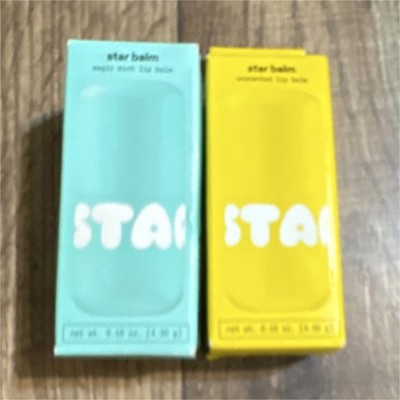 Star Balm Lip Balm Hydrating Magic Mint & Unscented Shea Cocoa Coconut 0.15 oz