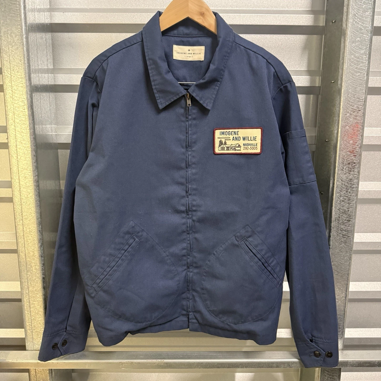 Imogene + Willie "Service Station" Jacket Men's Large Speedway Nashville Racer image 1