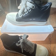 Rick Owens Men s High-Top Leather Lace-Up Sne...