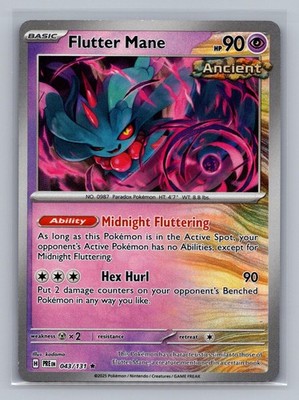 Flutter Mane 043/131 Holo Rare Prismatic Evolutions Pokemon Holo Near Mint