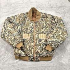 Vintage Columbia Mossy Oak Shadow Branch XL Reversible Bomber Jacket Liner Camo