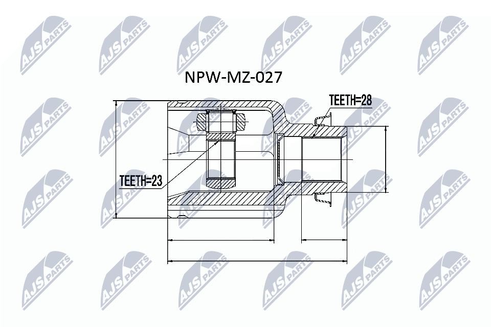 NTY Drive Shaft Joint Set NPW-MZ-027 For Mazda