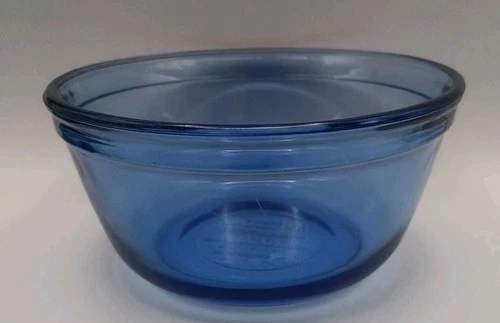 Anchor Hocking Ovenware Cobalt Blue Glass Mixing Bowl 1 QT EUC