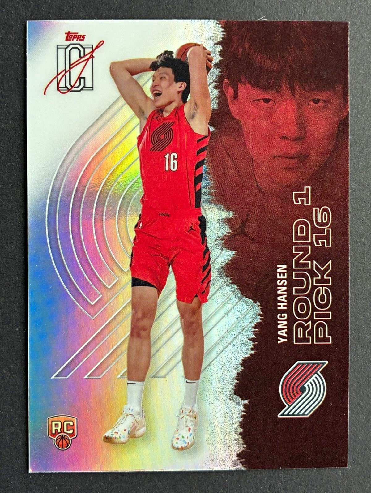 Yang Hansen 2025-26 Topps Signature Class Refractor #112 RC Trail Blazers