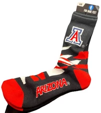 Arizona Wildcats Shattered Camp Red Black White Socks Size Large(10-13) Men’s