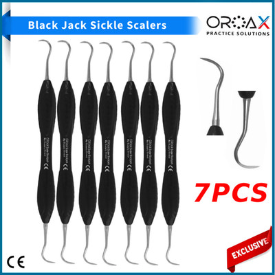 7x Black Jack Dental Scalers - Clinical Deal - Silicone Handle Calculus Scrapers