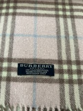 Burberry London England Scarf PINK Classic Nova Check 100 Lambswool Fringe